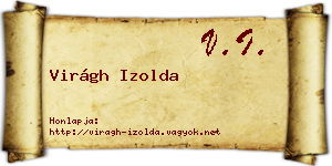 Virágh Izolda névjegykártya